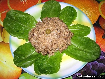 Паштет из печени с сыром и черносливом