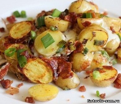 Картошка с чесноком и луком